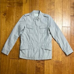Hinge 90’s Heathered Gray Twill Utility Jacket Size S Lightweight Casual Moto